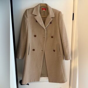 Co-op Beige Double-Breasted Women's Wool Coat - size 4